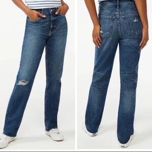 Women's Free Assembly Super High Rise Straight Distressed Raw Hem Jeans Size 12